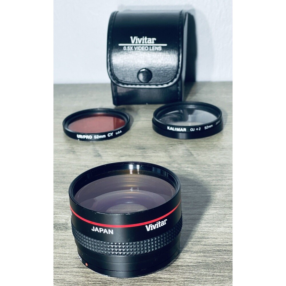 Vivitar 0.5X Video Underwater Lens Wide Angle UR/Pro 52mm CY Kalimar CU+2 & CASE